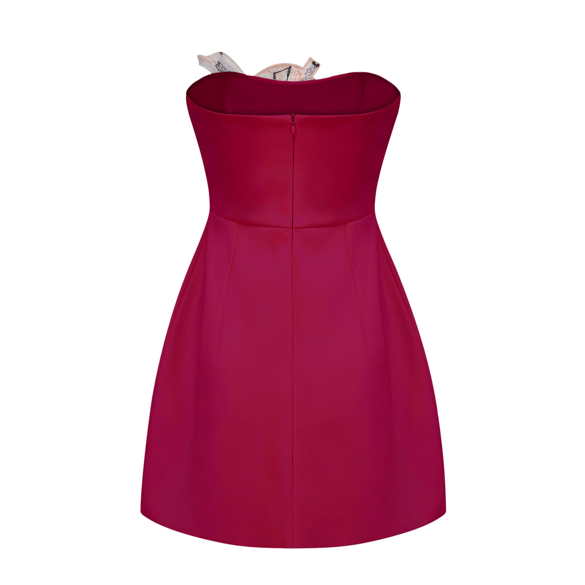 Automne Çiçek Nakışlı Mini Elbise Pembe