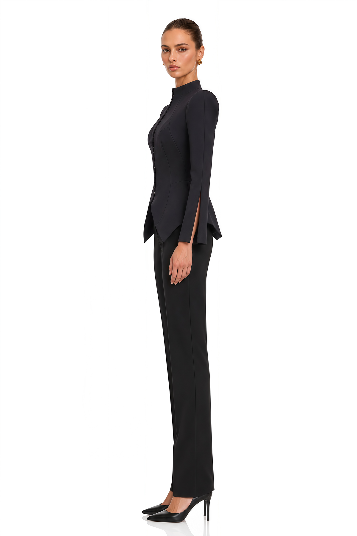 Zeeva Dik Yaka Vatkalı Blazer Ceket Siyah
