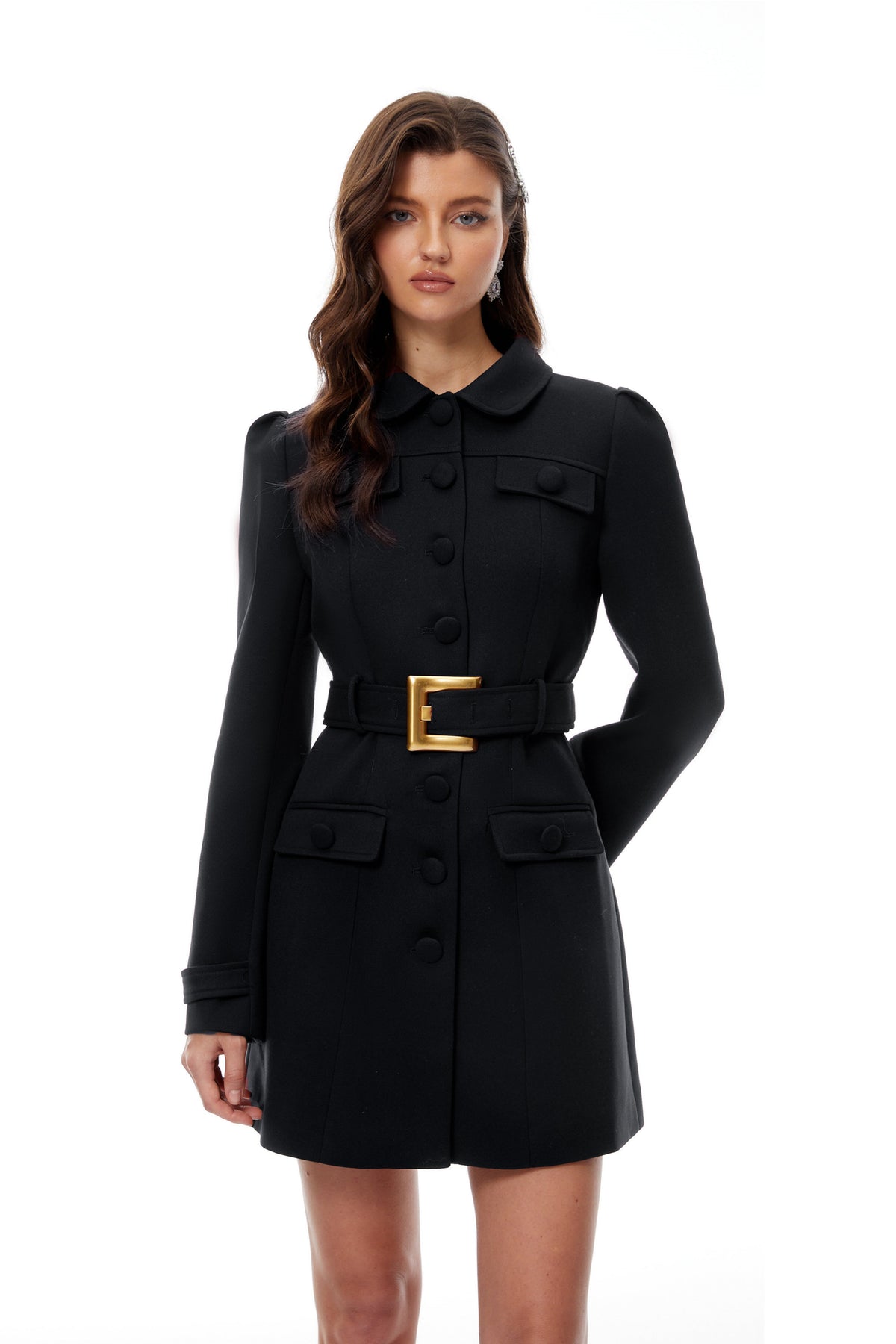 Sofía Kemerli Mini Blazer Elbise Siyah