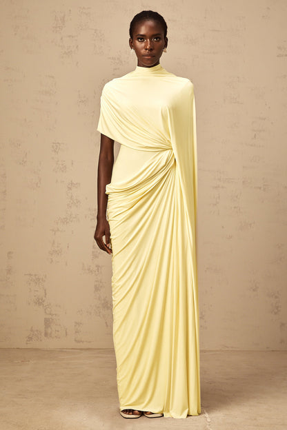 Fenella Asimetrik Drapeli Pelerin ve Elbise Takımı