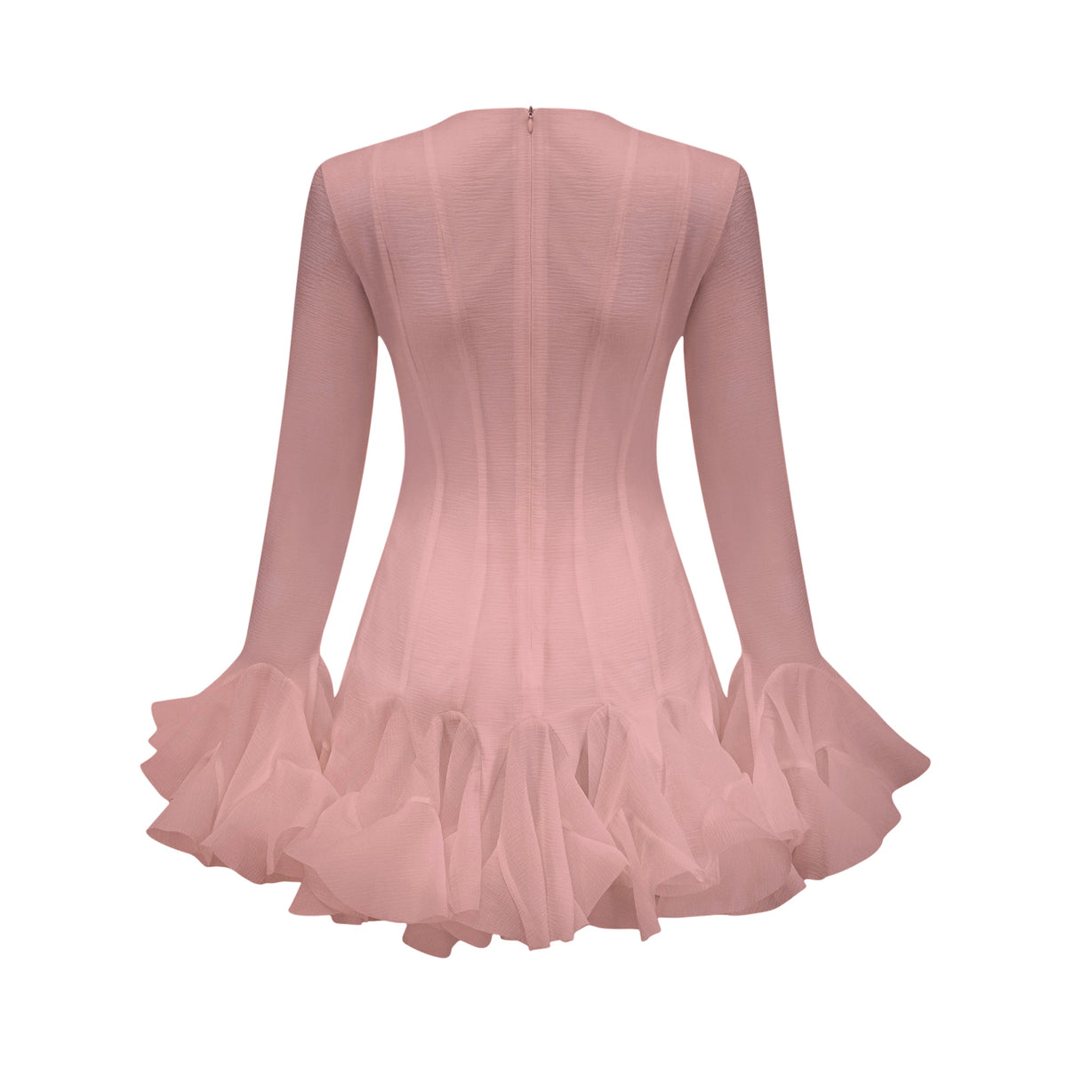 Anaïs Yarı Transparan Kloş Mini Elbise