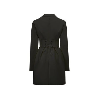 Inmaculada Korse Detaylı Blazer Mini Elbise Siyah