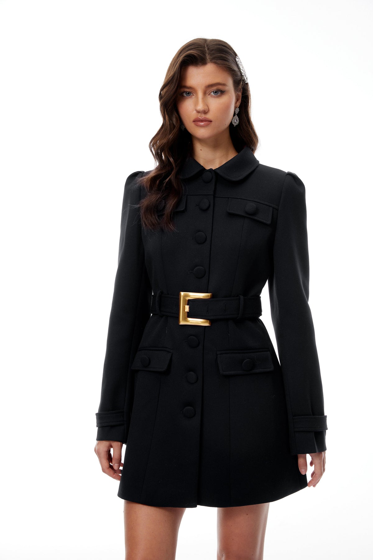 Sofía Kemerli Mini Blazer Elbise Siyah