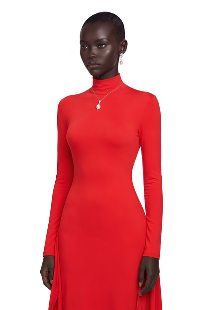 Camila Balon Etekli Bodycon Elbise Kırmızı