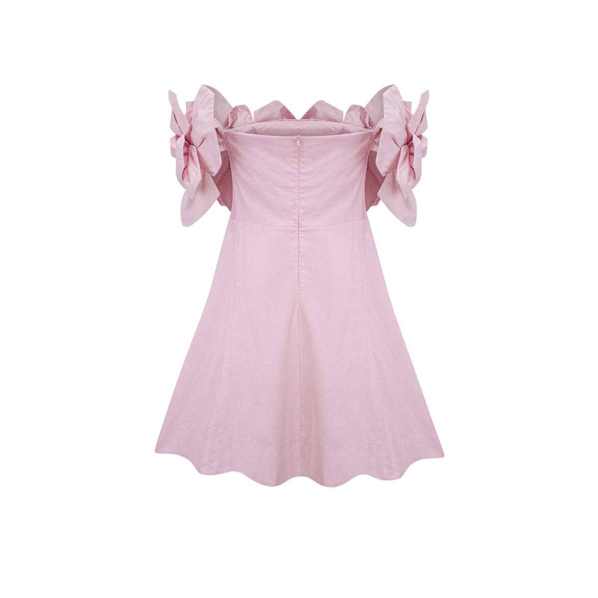 Juliette 3D Taç Yaprak Detaylı Mini Elbise Pembe