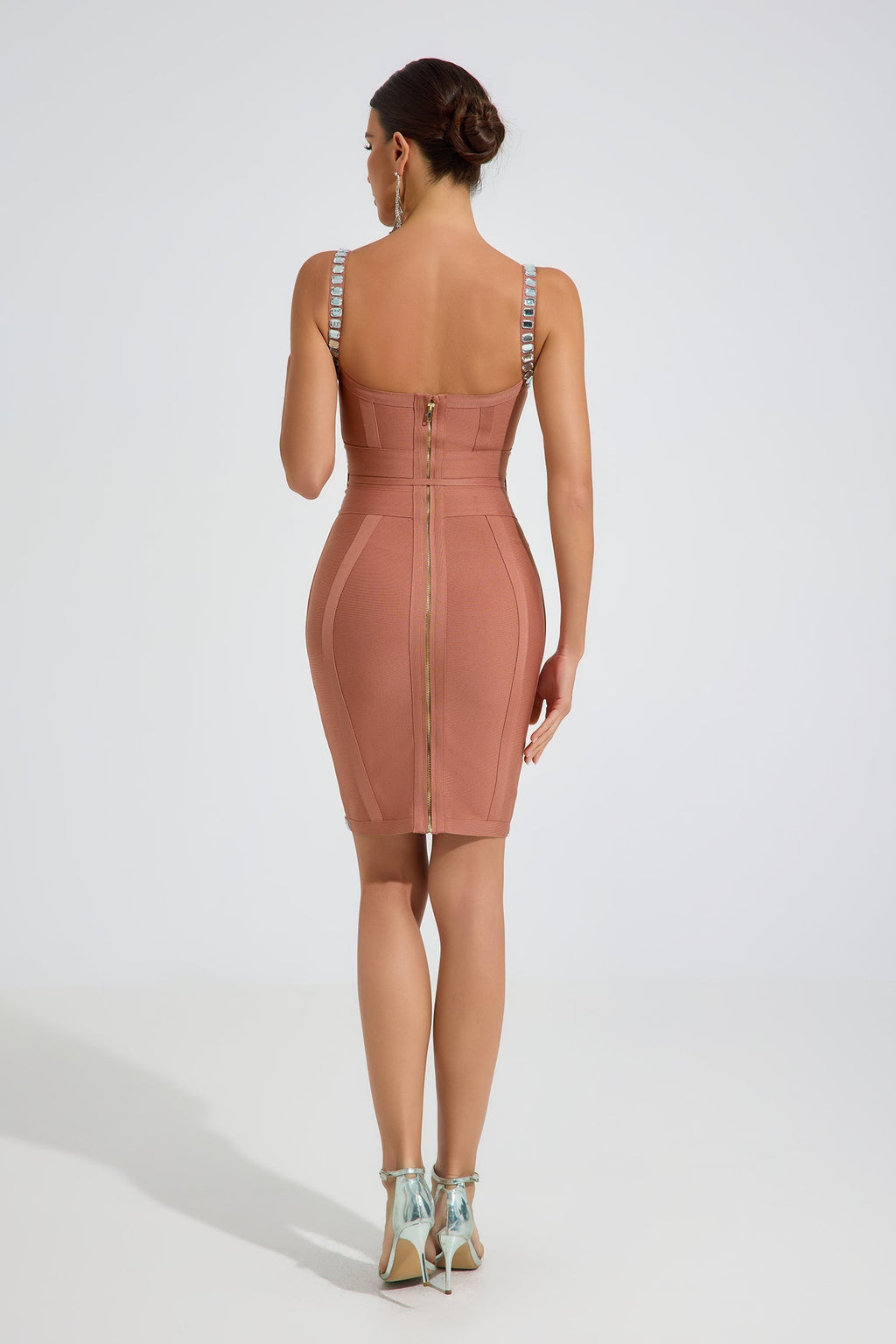 Westlyn Kristal Kontur Bodycon Mini Elbise