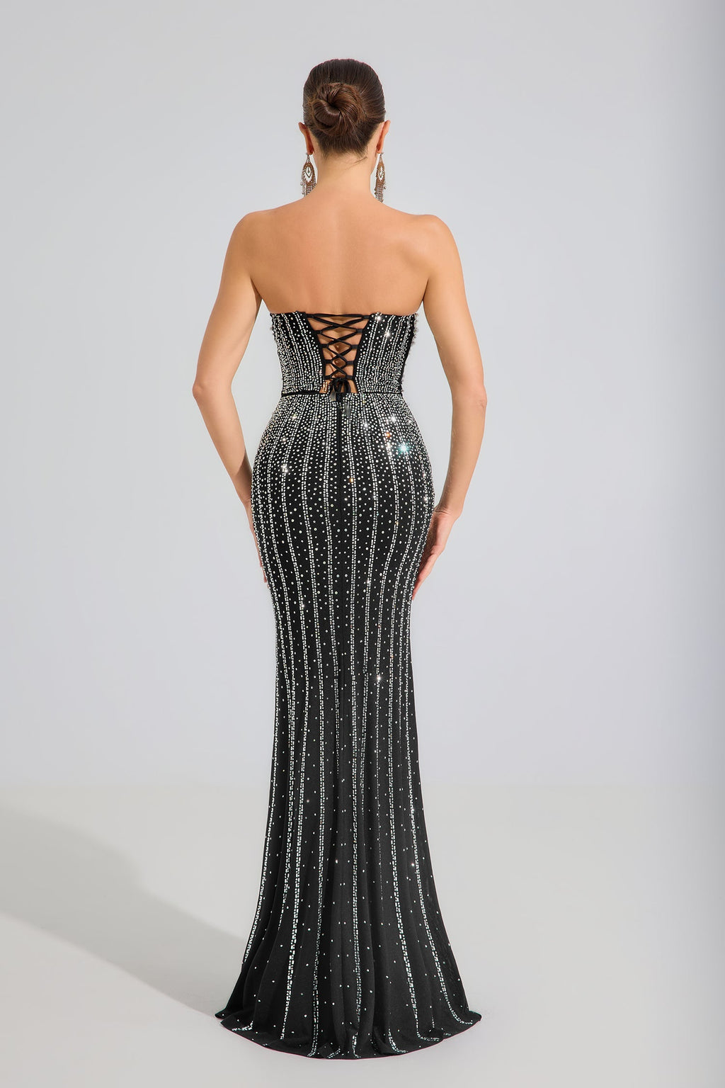Nyxel Gece Işıltısı Kristal Maxi Elbise