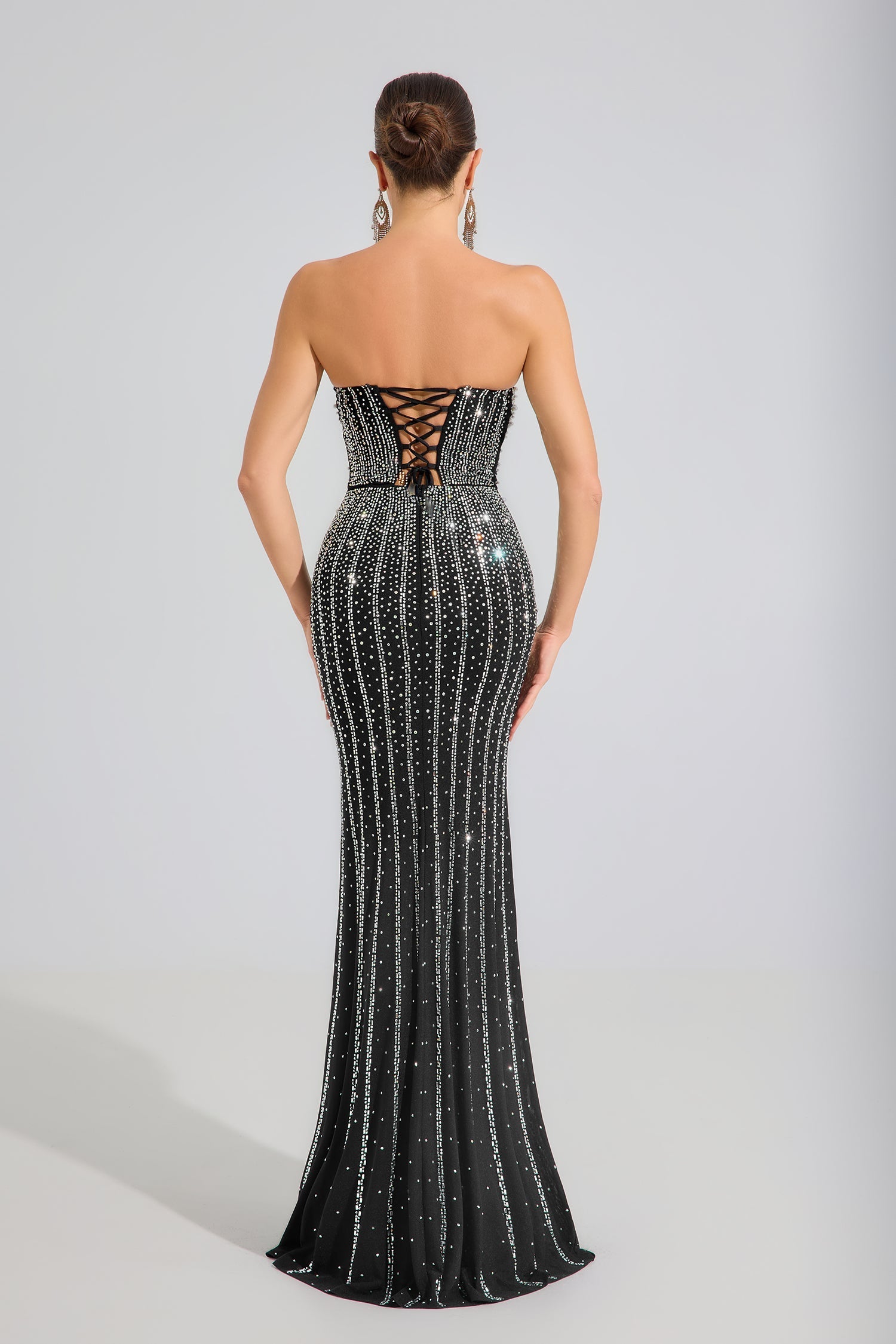 Nyxel Gece Işıltısı Kristal Maxi Elbise