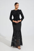 Charito Noir Elegance Dantel Maxi Elbise