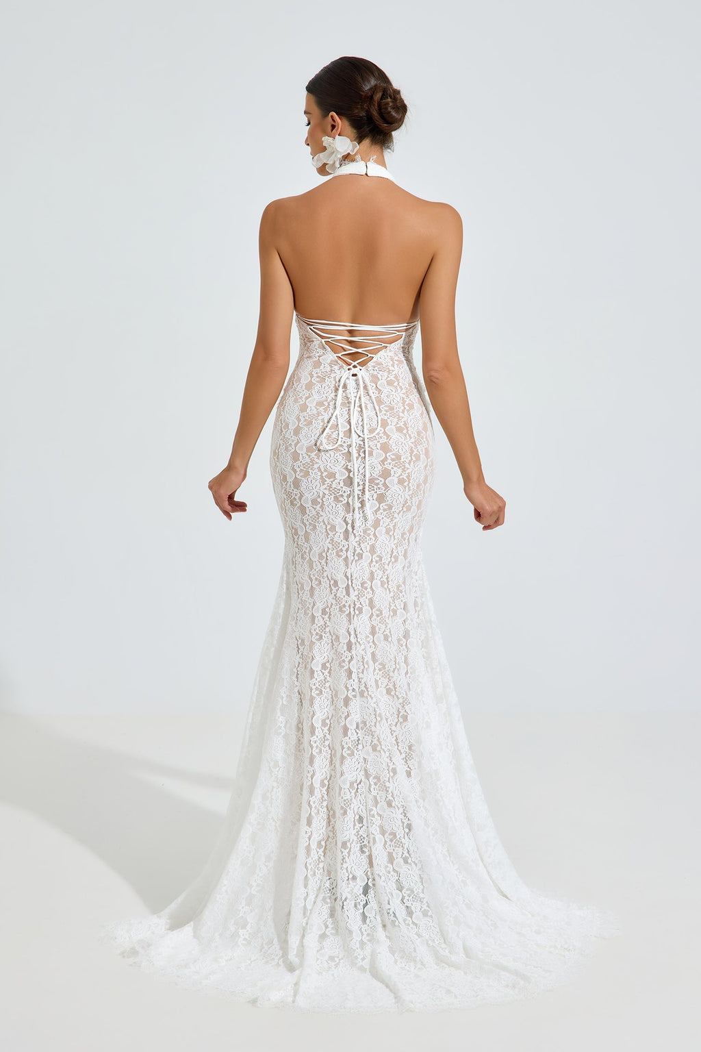 Versace Halter Dantel Deniz Kızı Maxi Elbise