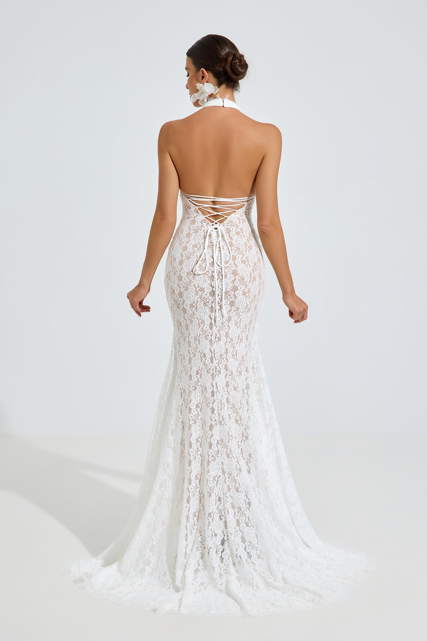 Versace Halter Dantel Deniz Kızı Maxi Elbise