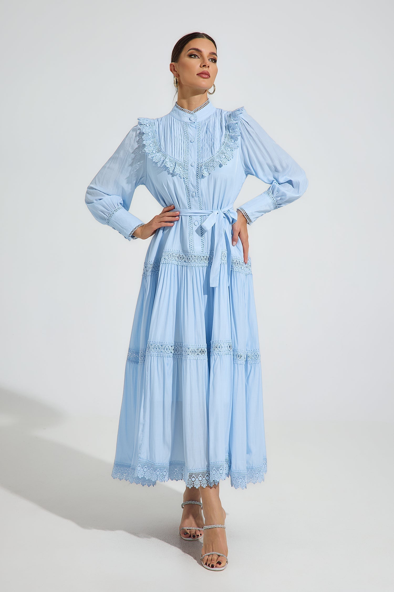 Hadwyn Sky Ruffle Maxi Elbise