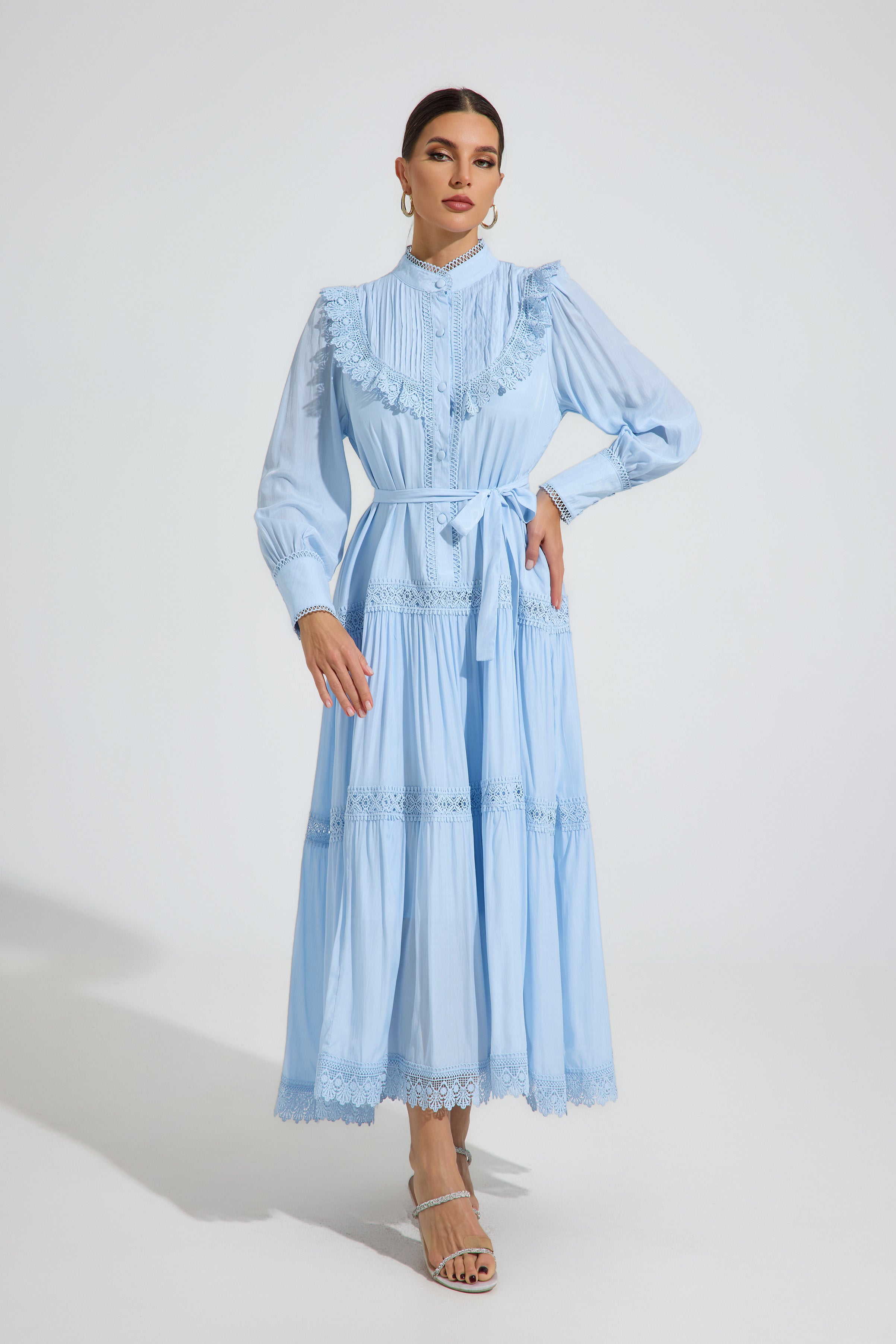 Hadwyn Sky Ruffle Maxi Elbise