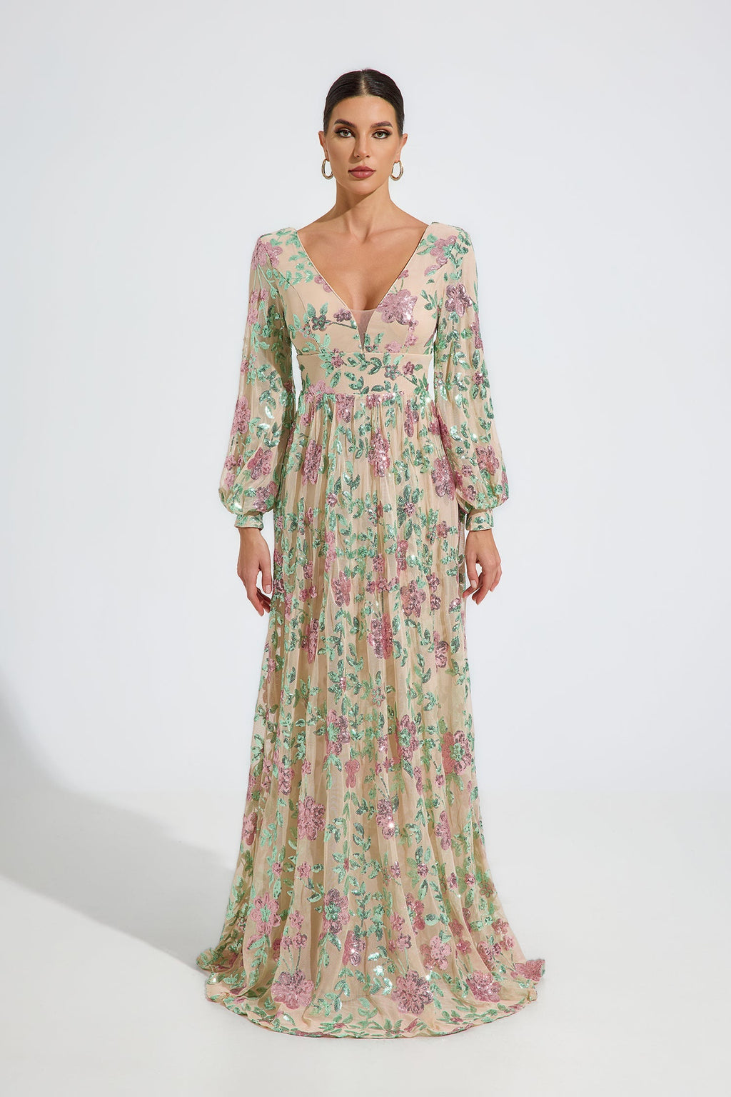 Amabel Blossom Nakışlı Maxi Elbise
