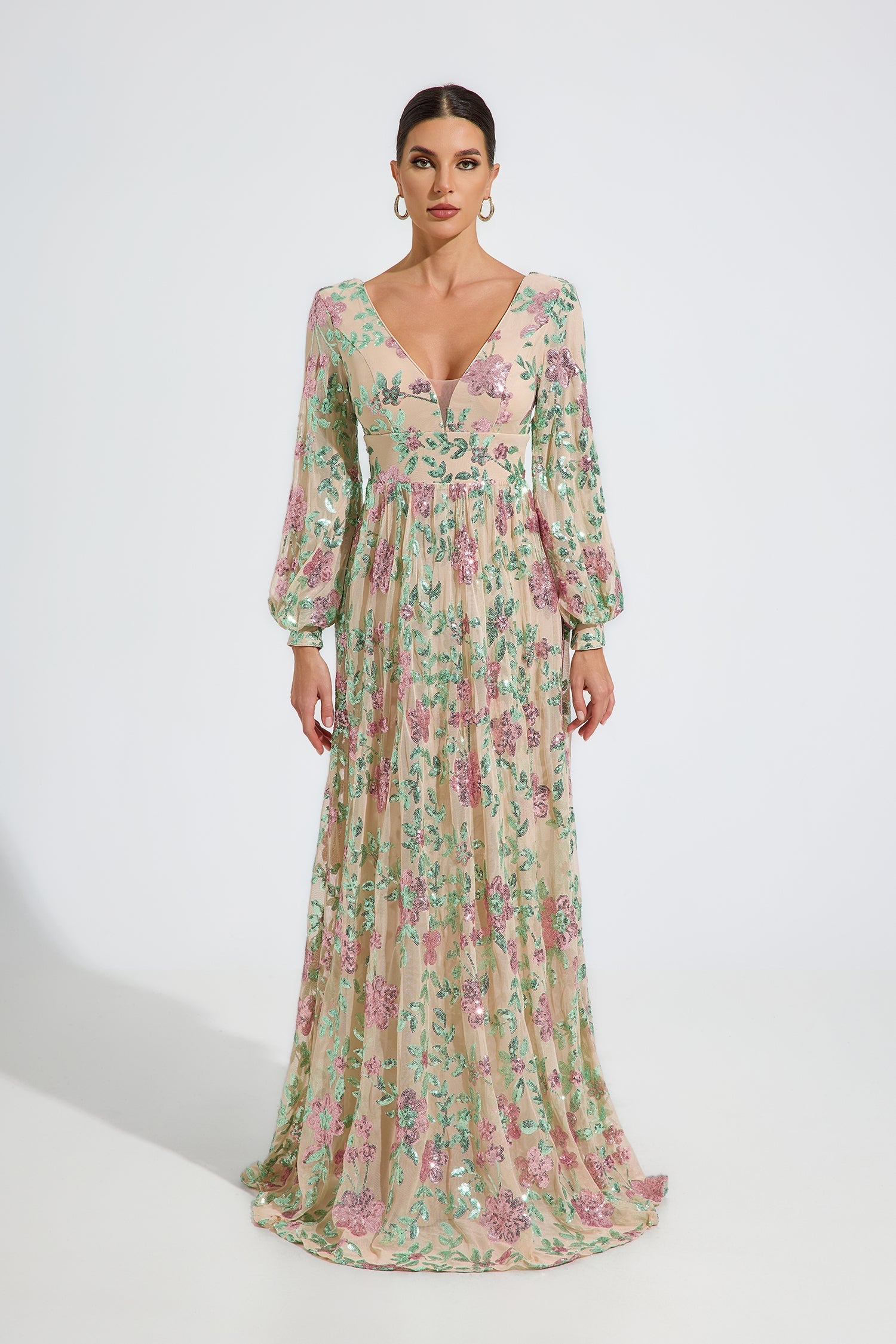 Amabel Blossom Nakışlı Maxi Elbise