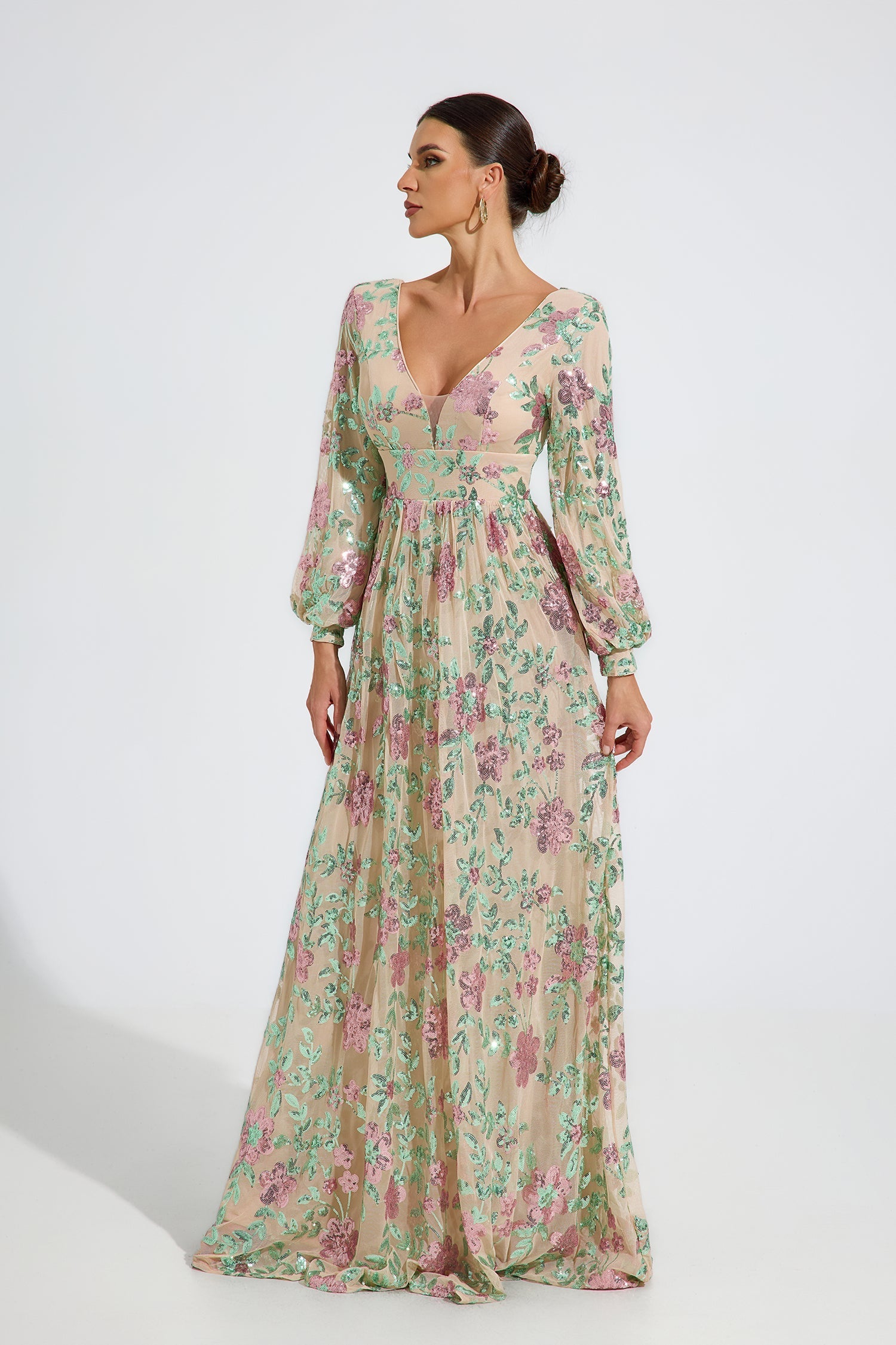 Amabel Blossom Nakışlı Maxi Elbise