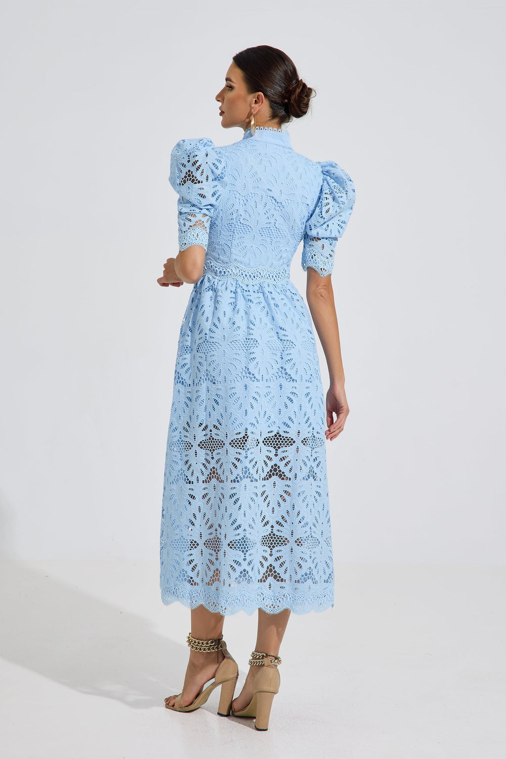 Romilly Sky Dantel Midi Elbise
