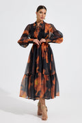 Luxelle Ember Glow Şifon Maxi Elbise