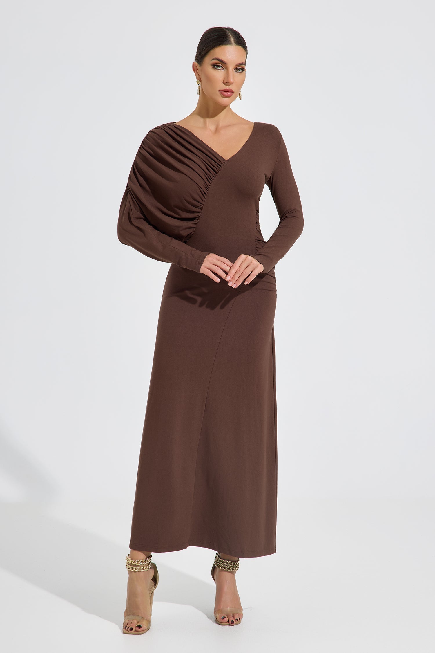 Amelith Drape Elegance Maxi Elbise