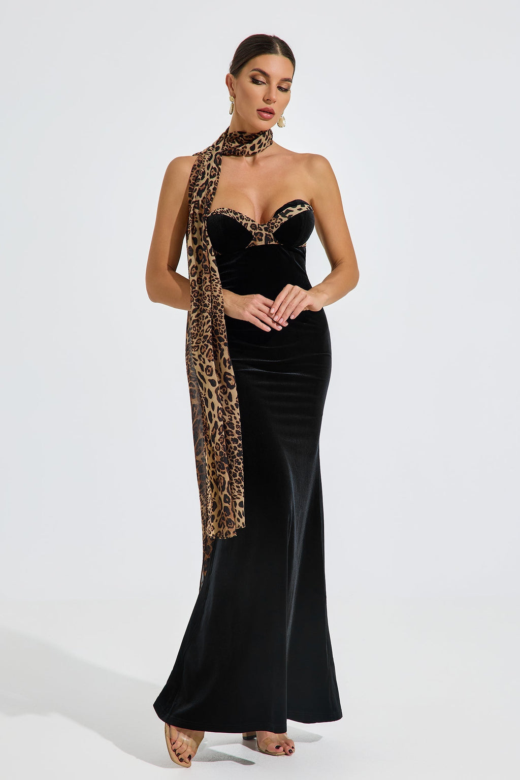 Virginia Velvet Wild Elegance Maxi Elbise