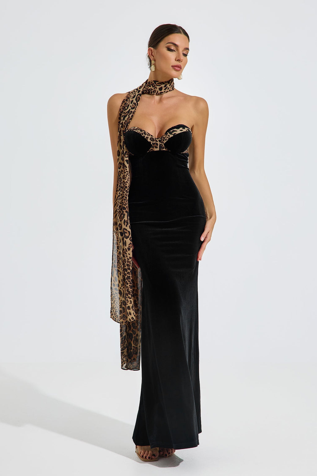 Virginia Velvet Wild Elegance Maxi Elbise