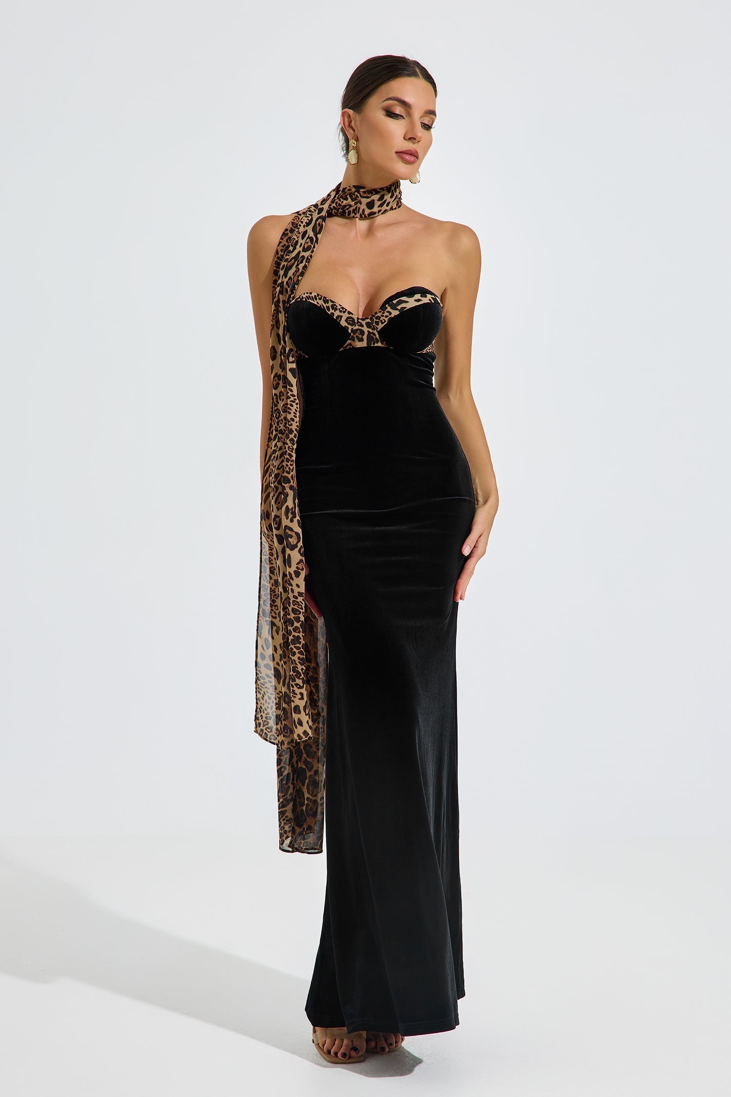 Virginia Velvet Wild Elegance Maxi Elbise