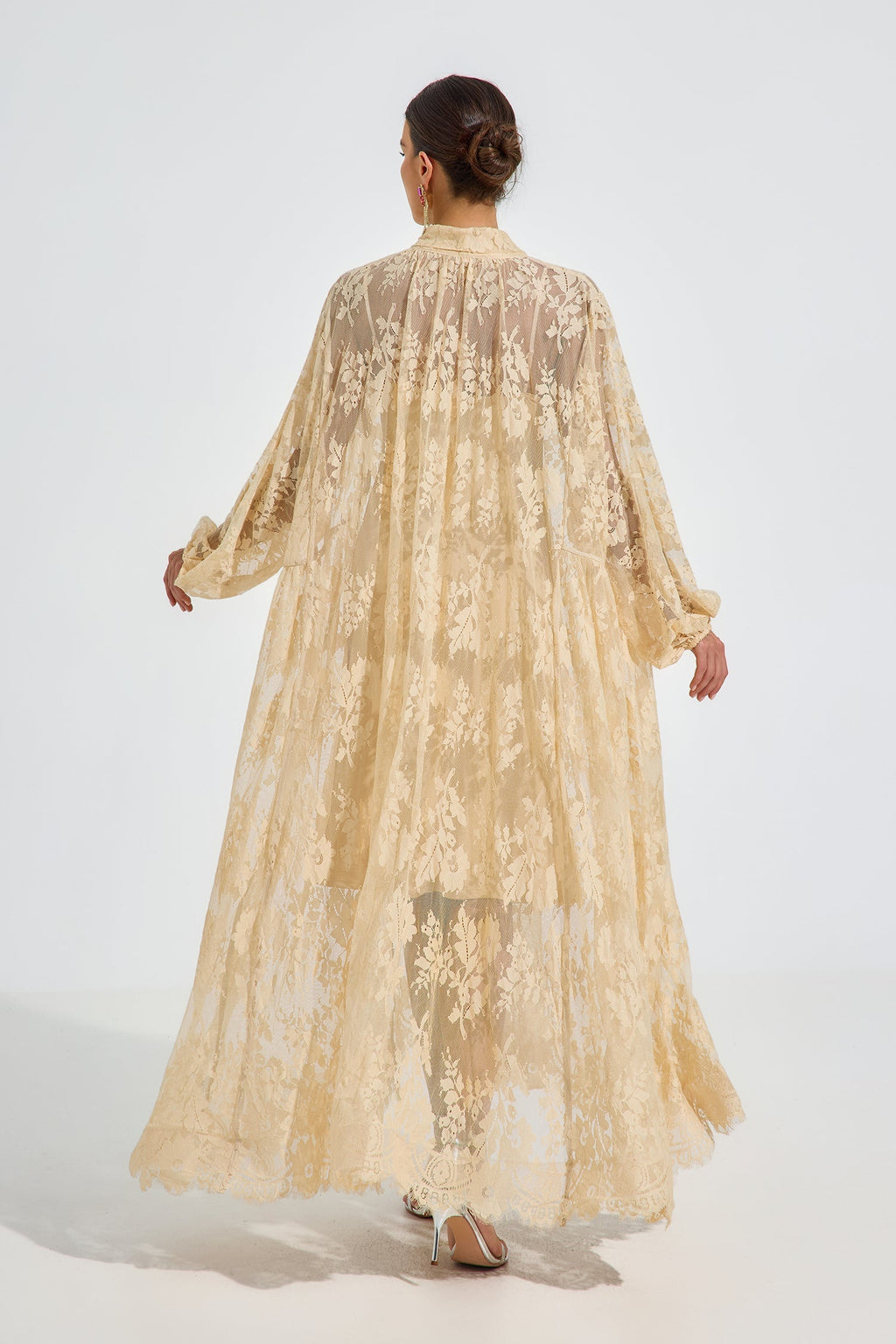 Chanelle Vintage Dantel Maxi Elbise