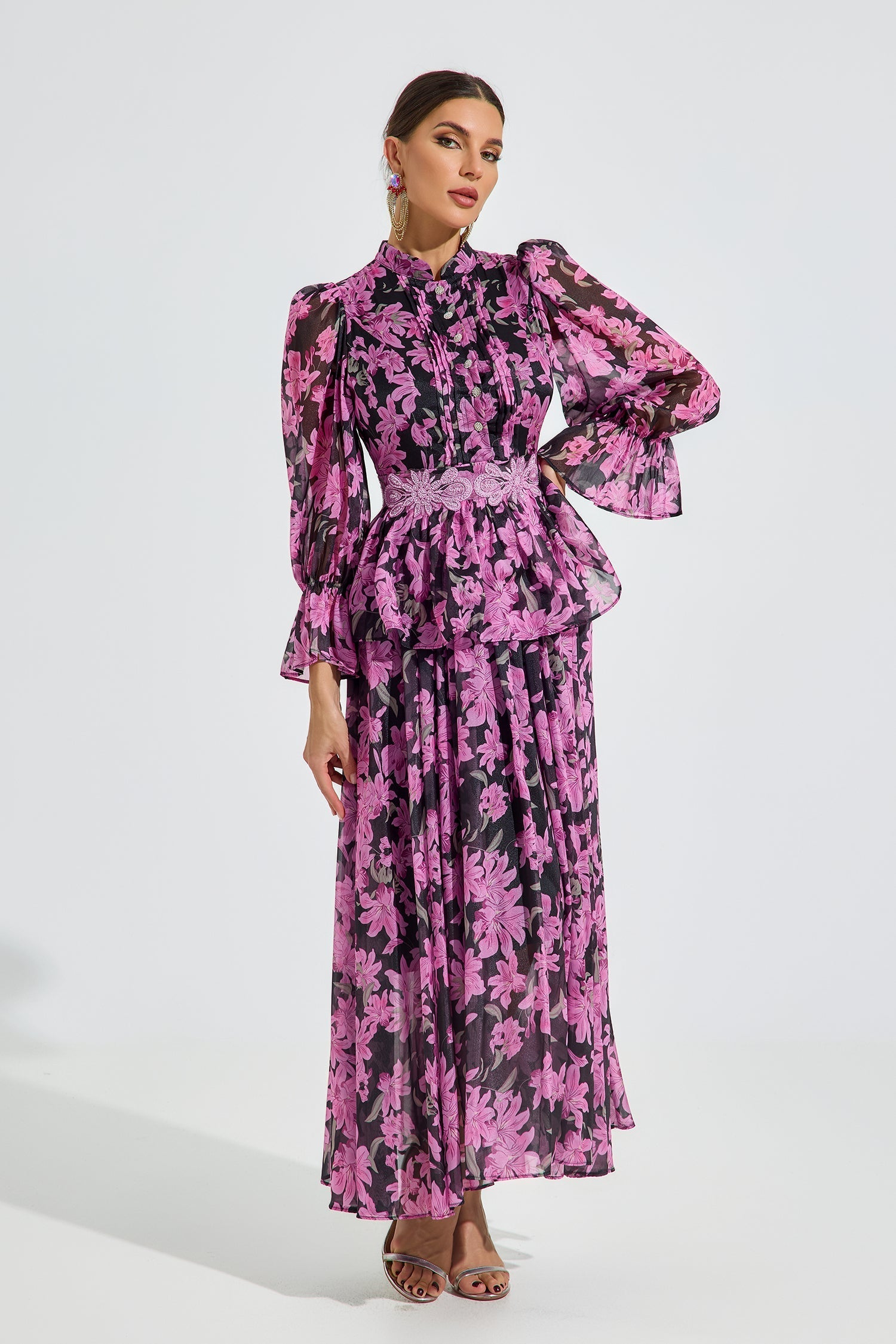 Corbett Midnight Bloom Maxi Elbise