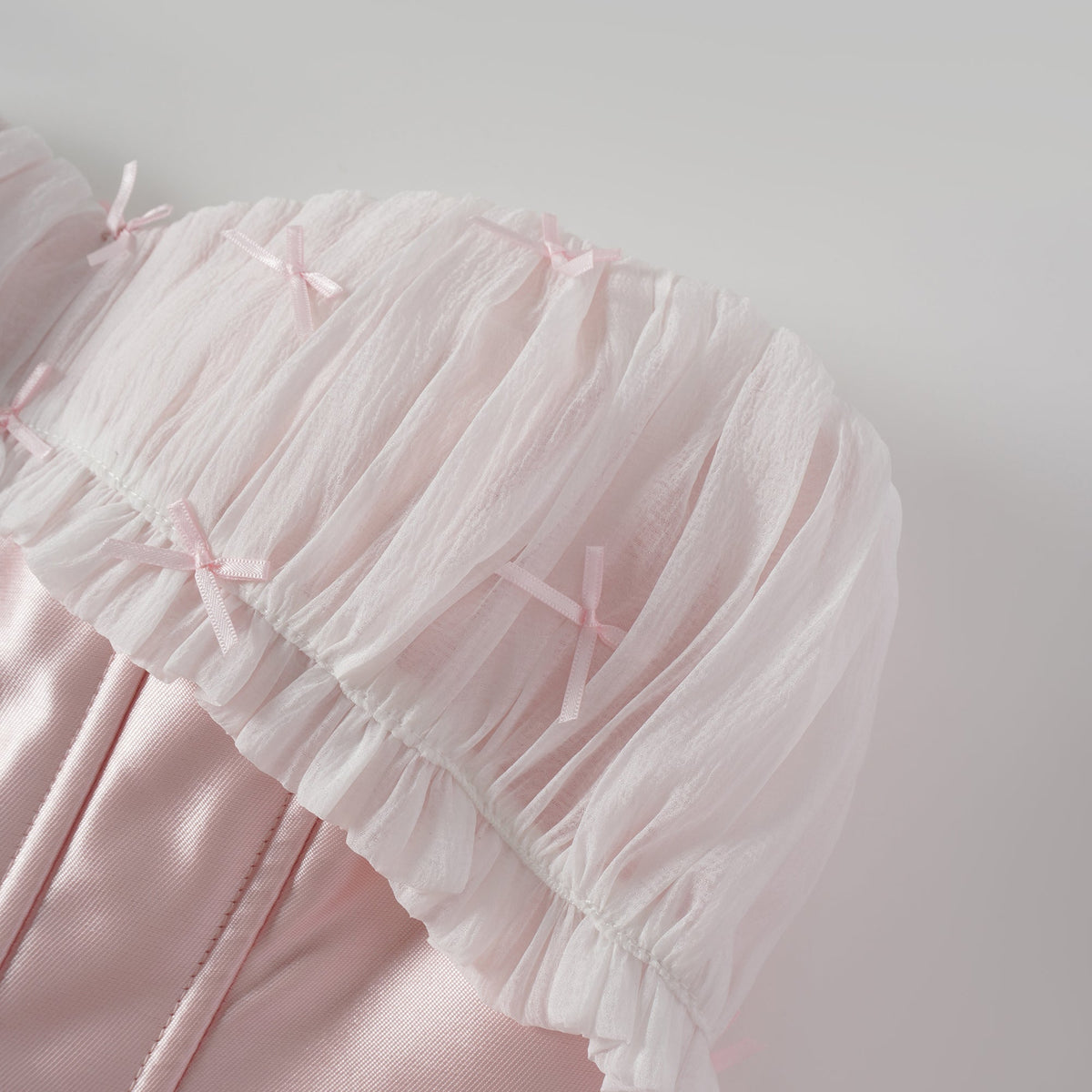 Laurine Fırfır Detaylı Saten Mini Elbise Pembe