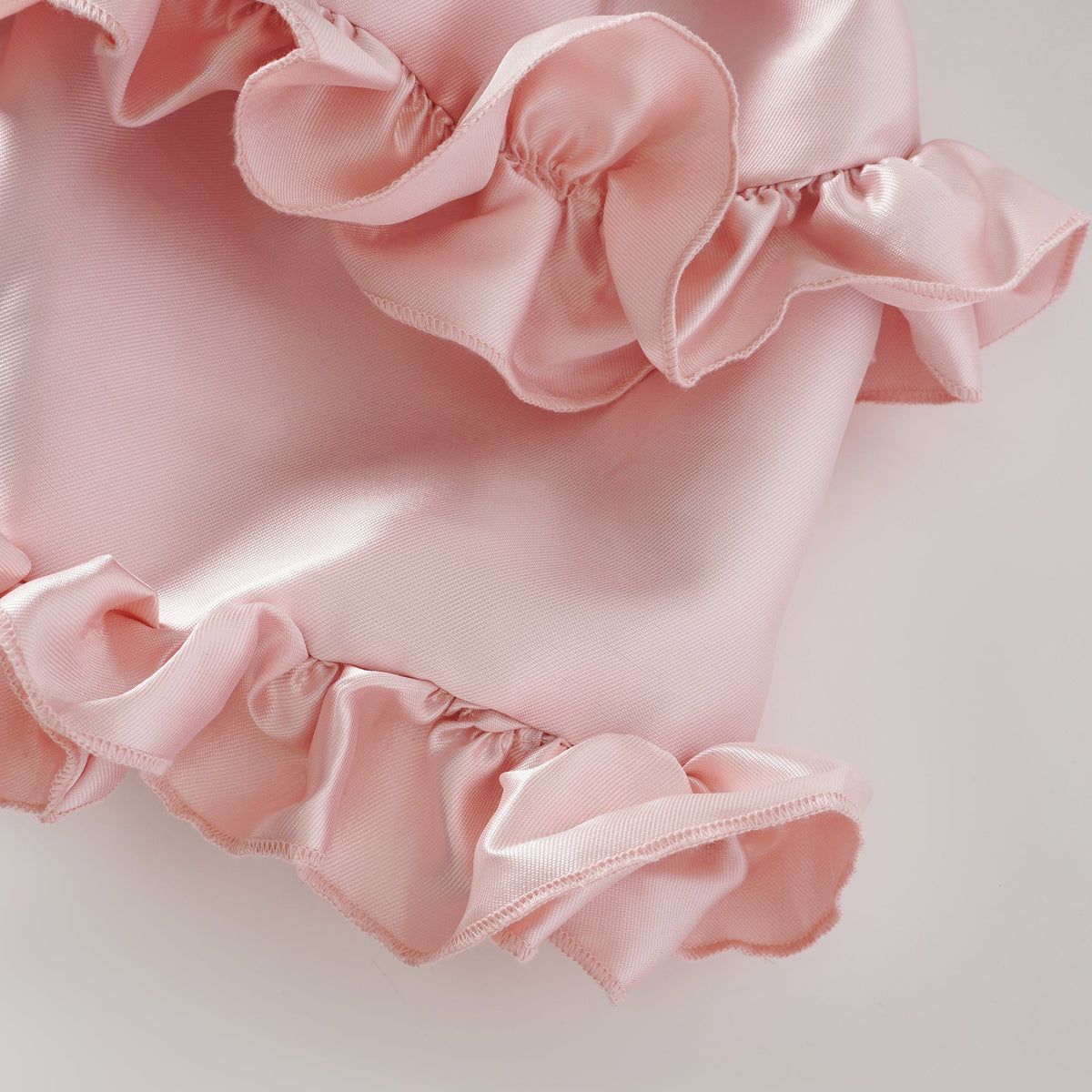 Laurine Fırfır Detaylı Saten Mini Elbise Pembe