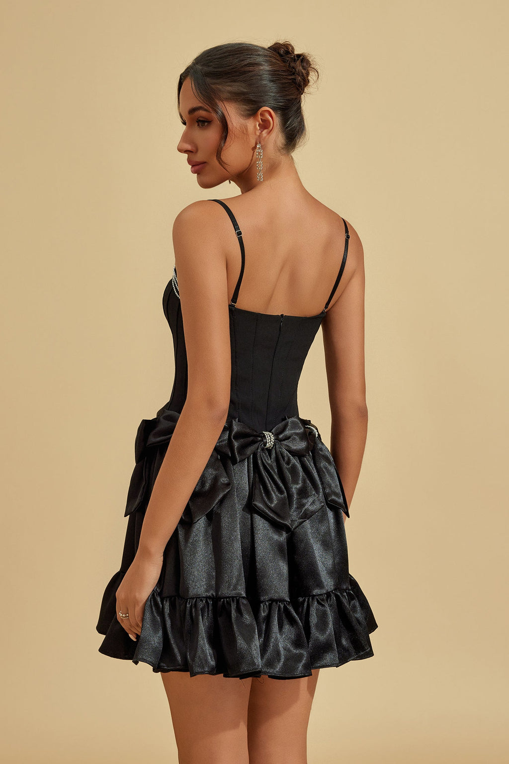 Regina Noir Fiyonk Mini Elbise