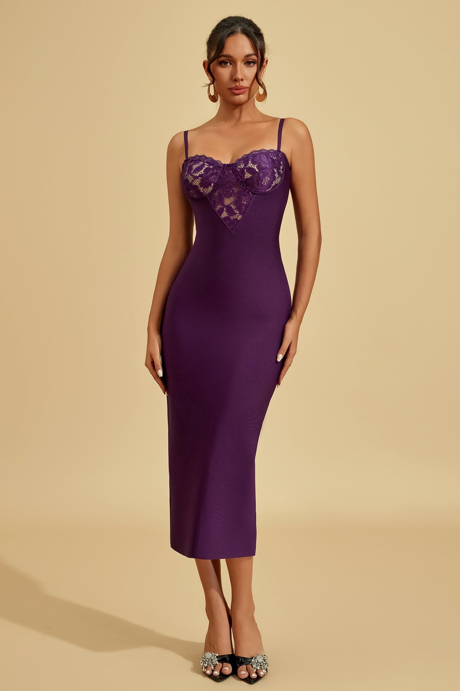 Charlotte Dantel Sarma Bodycon Midi Elbise