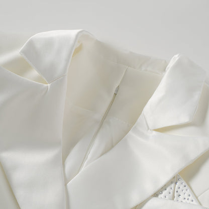 Inmaculada Korse Detaylı Blazer Mini Elbise Beyaz