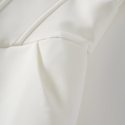 Inmaculada Korse Detaylı Blazer Mini Elbise Beyaz