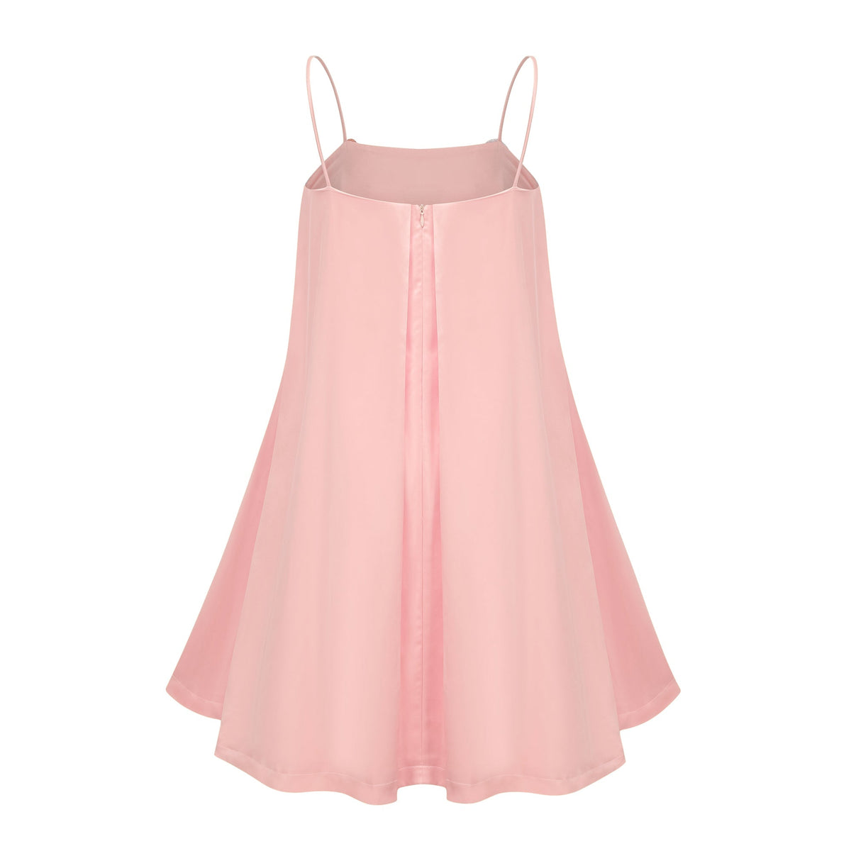 Avril Çiçek Nakışlı Saten Mini Elbise Pembe