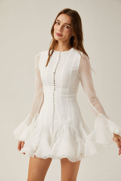 Anaïs Yarı Transparan Kloş Mini Elbise