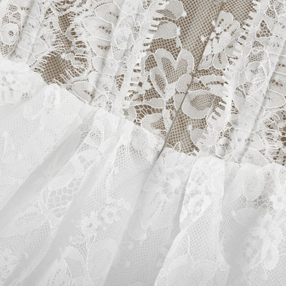 Mélisande Dantelli Kat Kat Maxi Elbise Beyaz