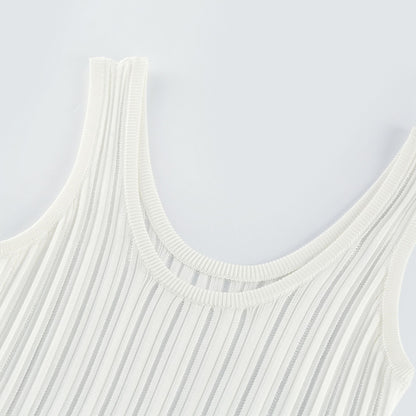Noémie Pencere ve Pile Detaylı Mini Elbise Beyaz