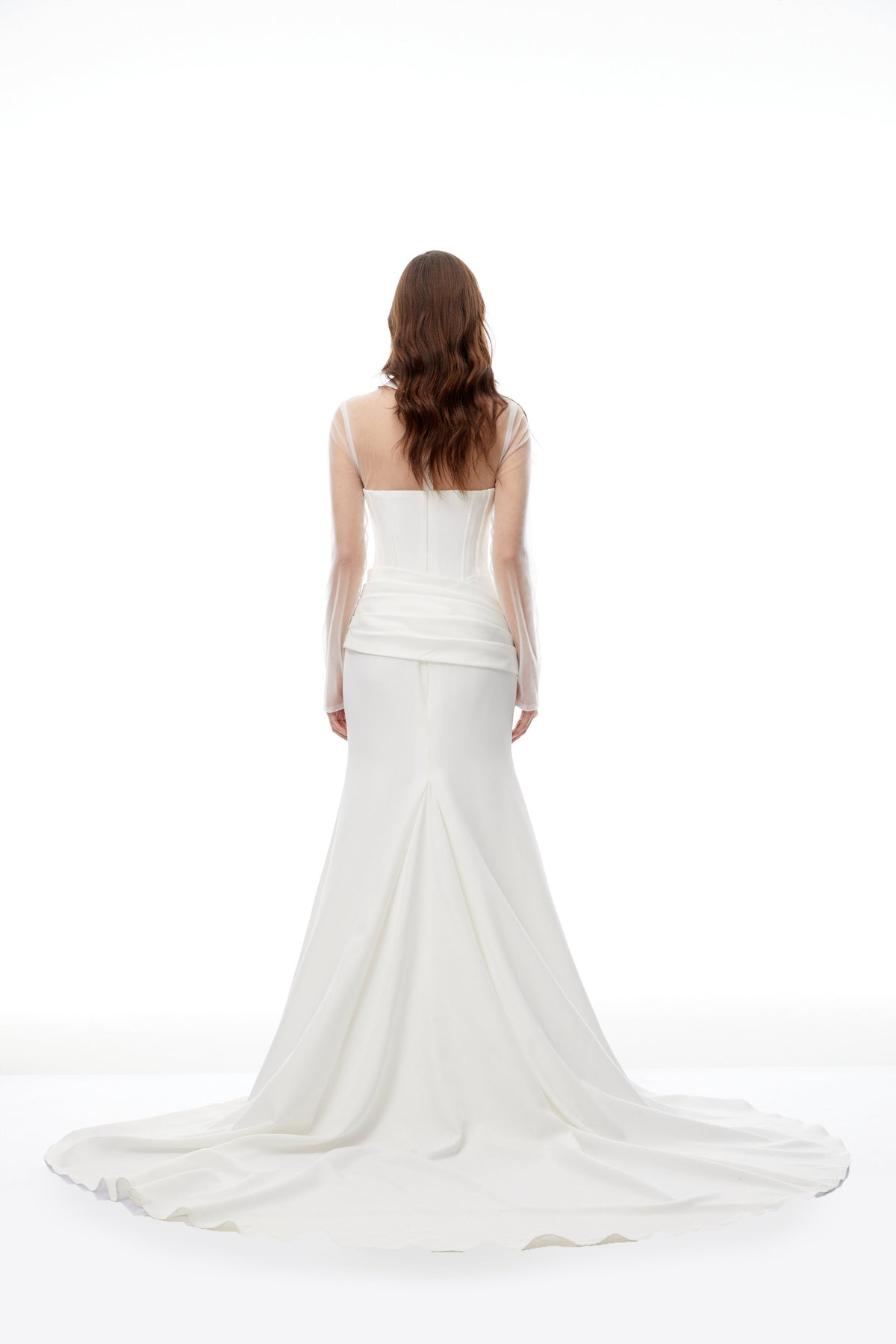 Ivana Kuyruklu Korse Detaylı Maksi Elbise Beyaz