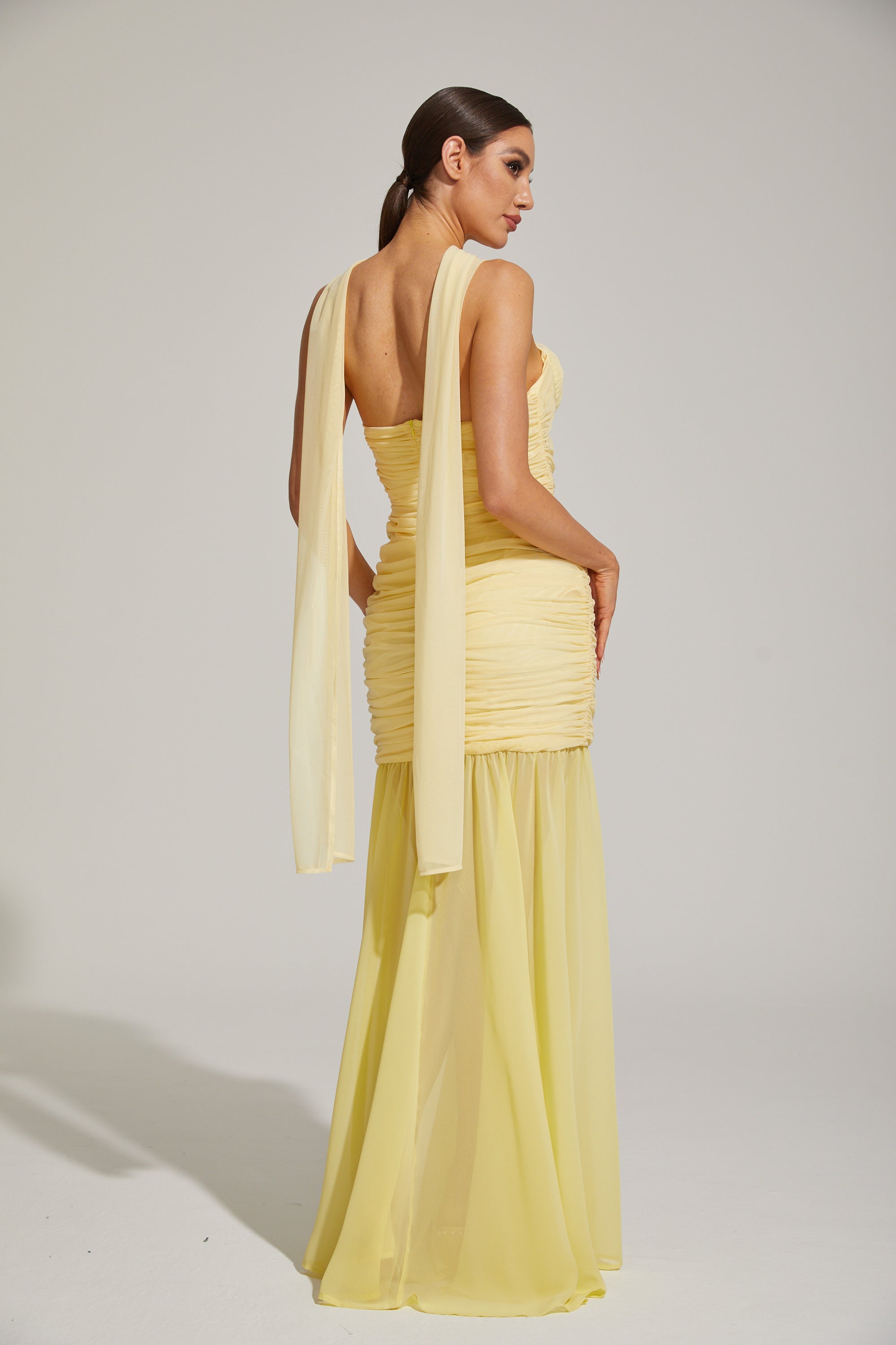 Lucienne Limonata Halter Deniz Kızı Maxi Elbise