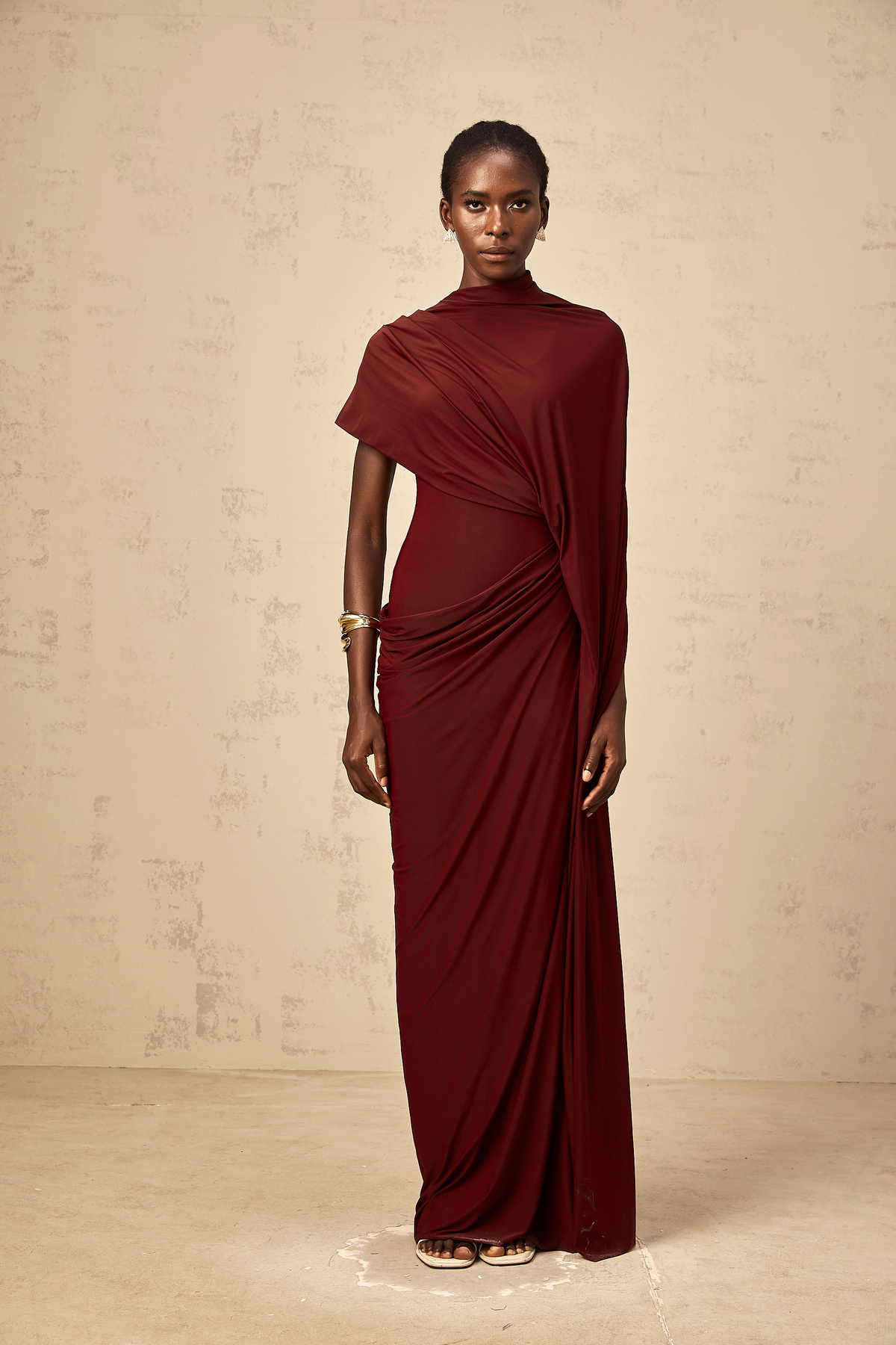 Fenella Asimetrik Pelerin ve Elbise Takım