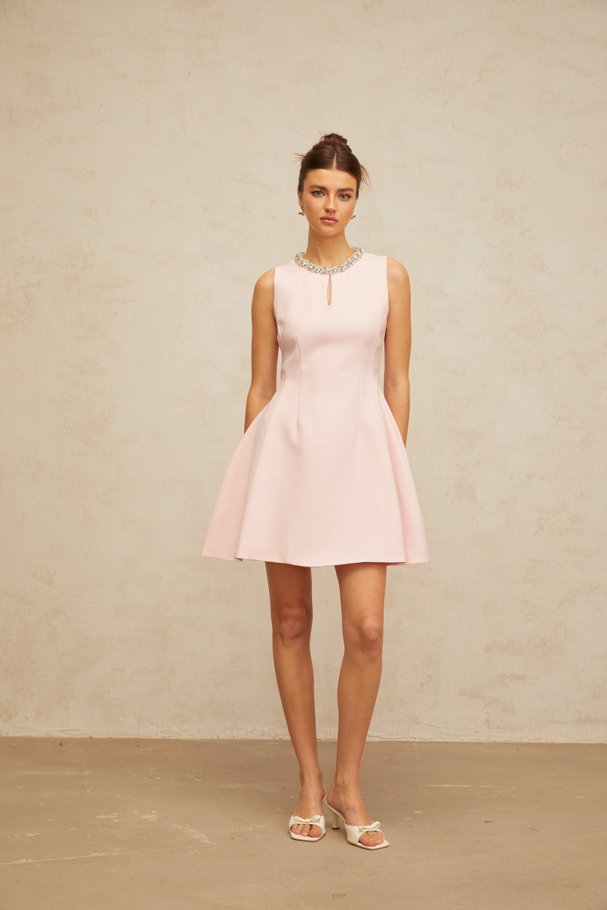 Clothilde Payetli ve Kabarık Etekli Mini Elbise Pembe