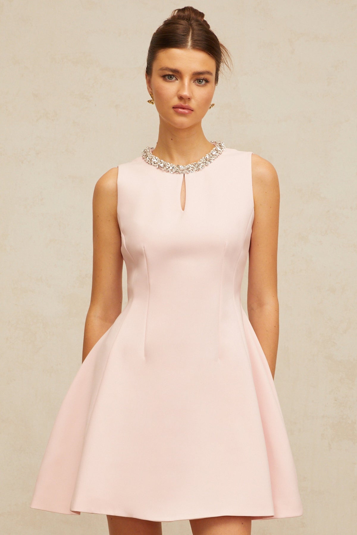 Clothilde Payetli ve Kabarık Etekli Mini Elbise Pembe