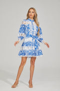 Harper Bluebell Çiçekli A-Line Mini Elbise