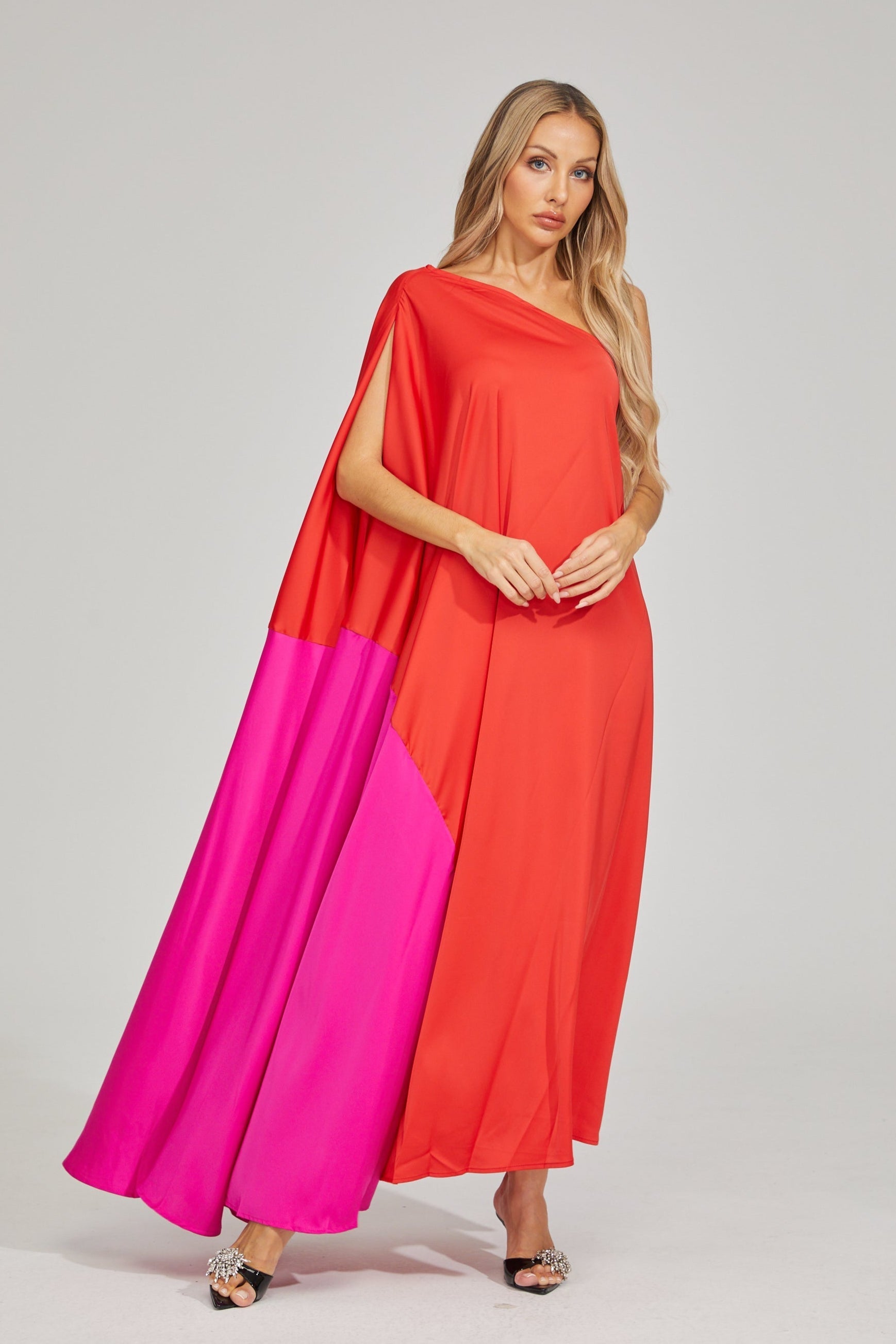 Nerina Fusion Asimetrik Maxi Elbise