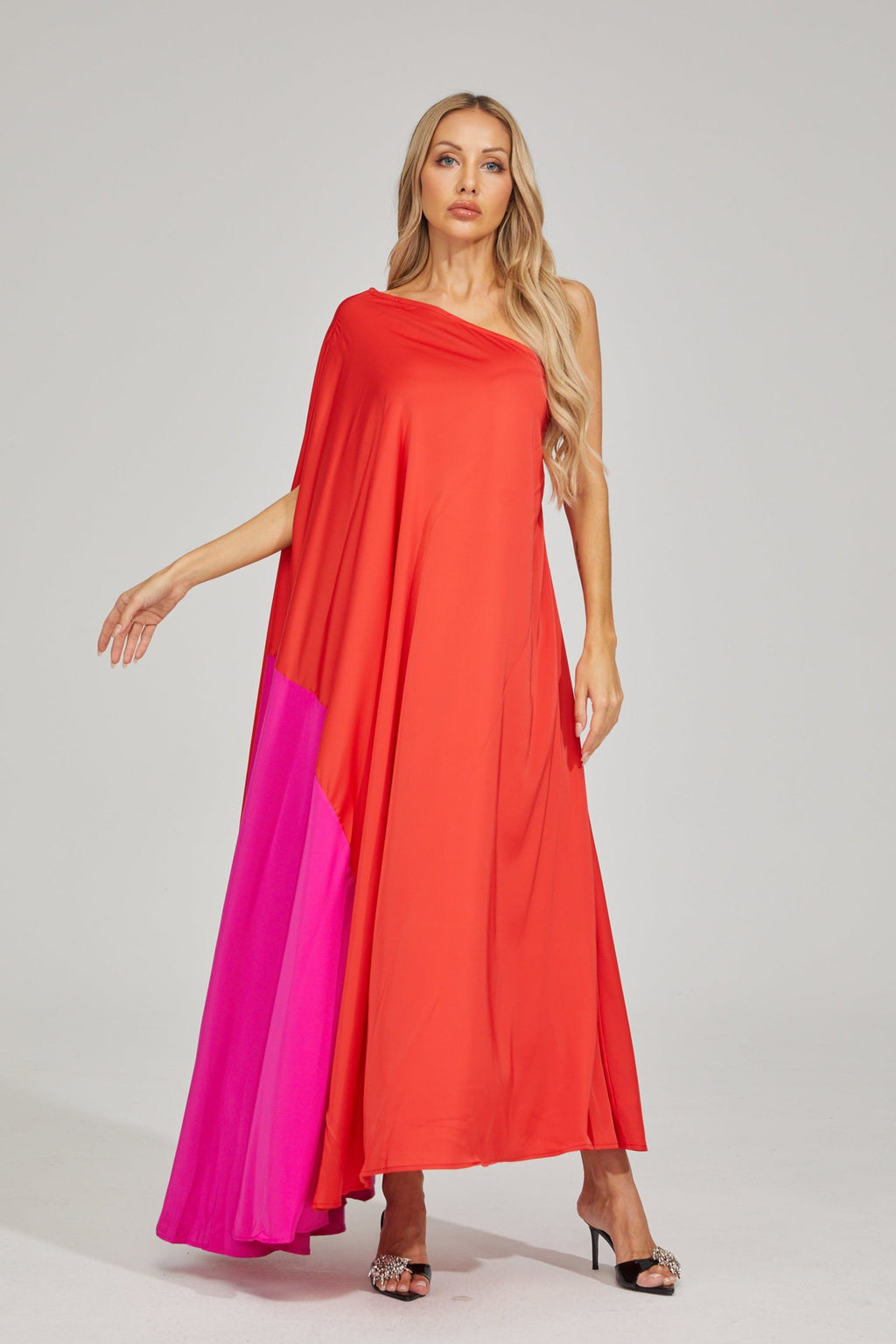 Nerina Fusion Asimetrik Maxi Elbise
