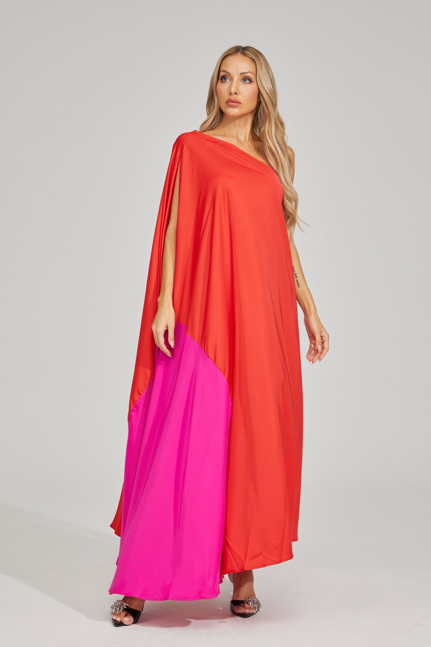 Nerina Fusion Asimetrik Maxi Elbise