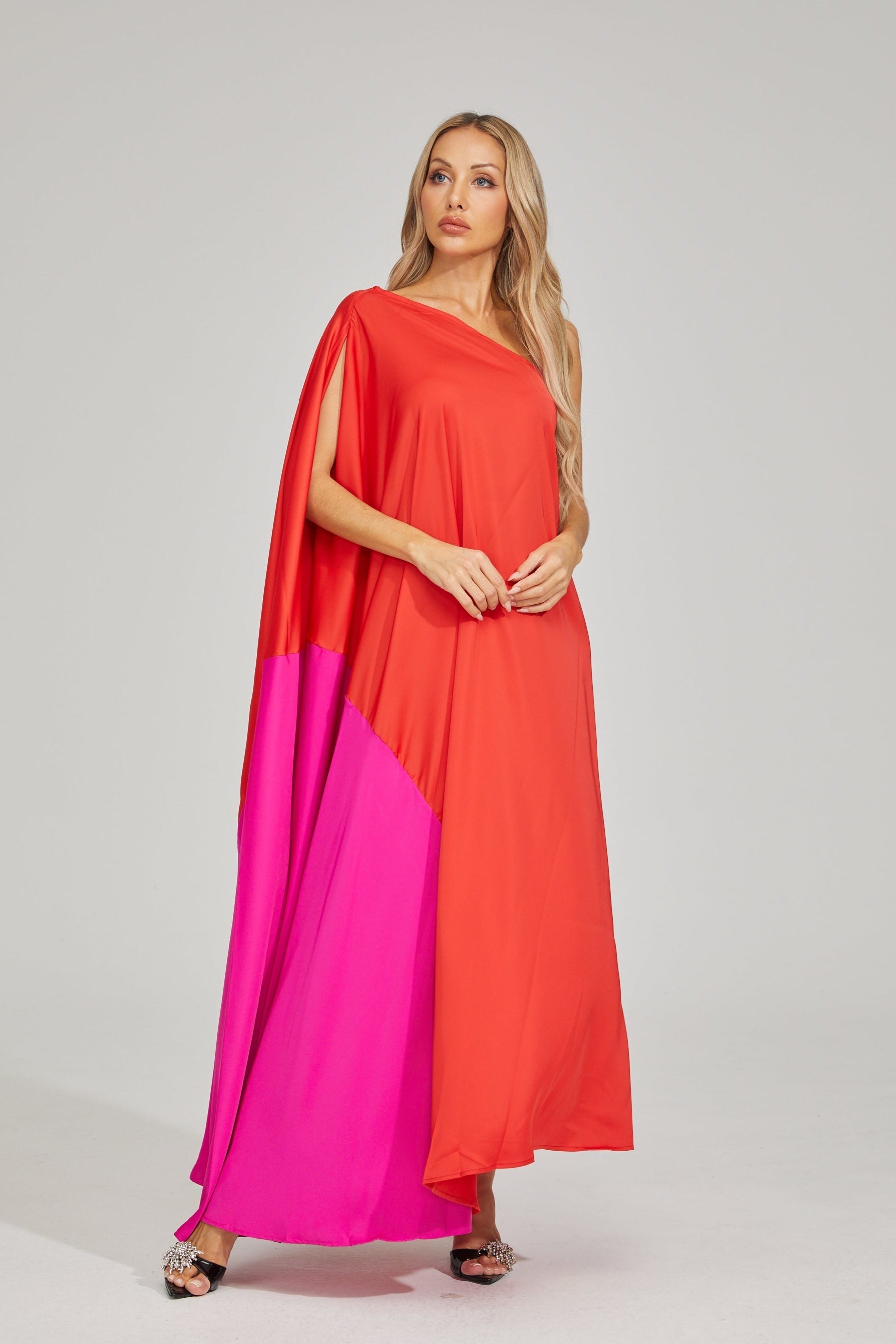 Nerina Fusion Asimetrik Maxi Elbise