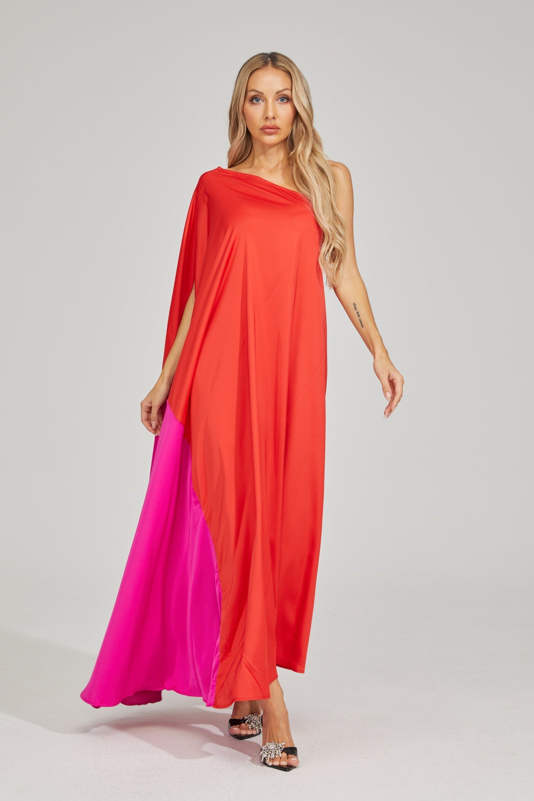 Nerina Fusion Asimetrik Maxi Elbise