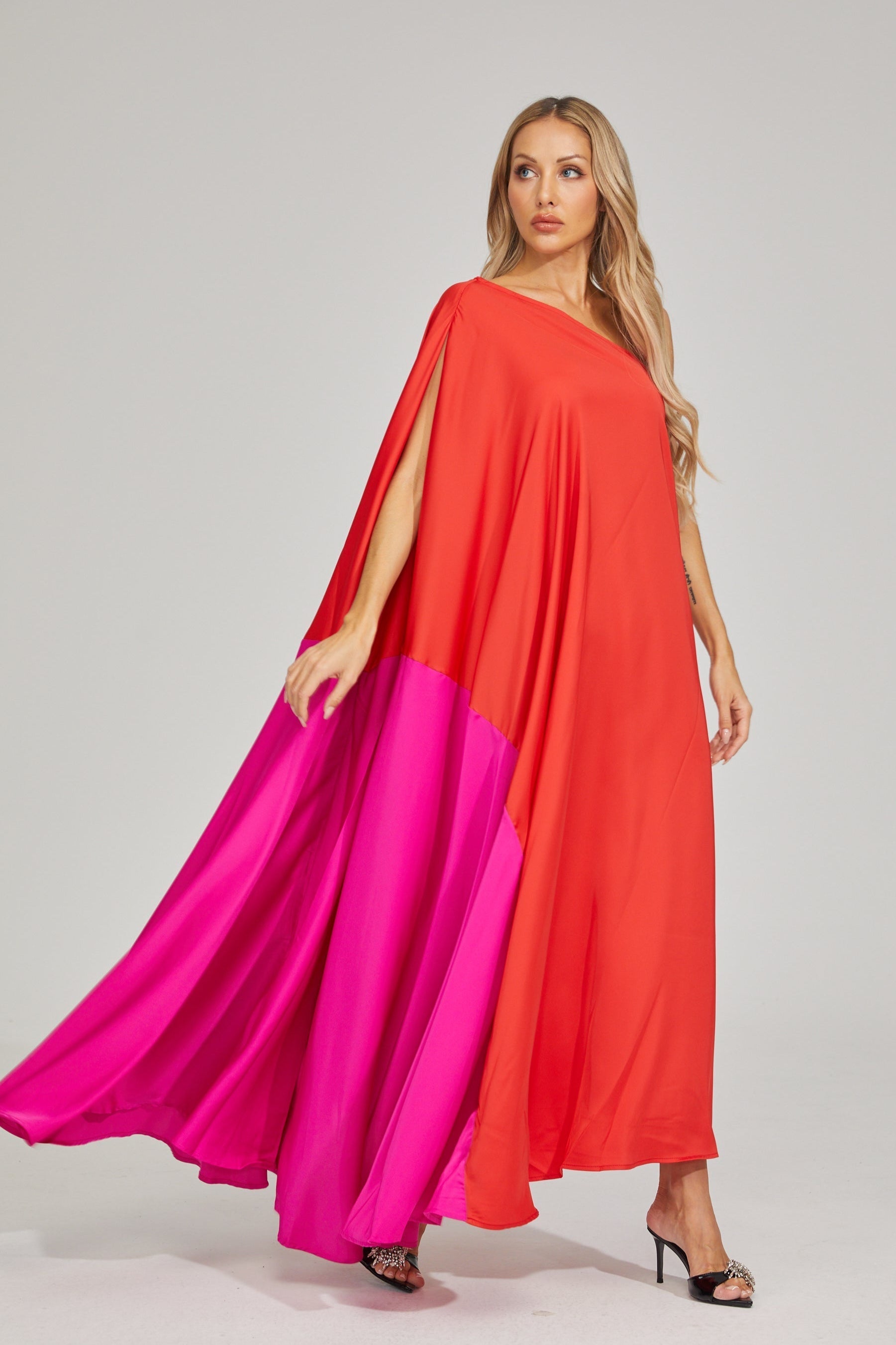 Nerina Fusion Asimetrik Maxi Elbise